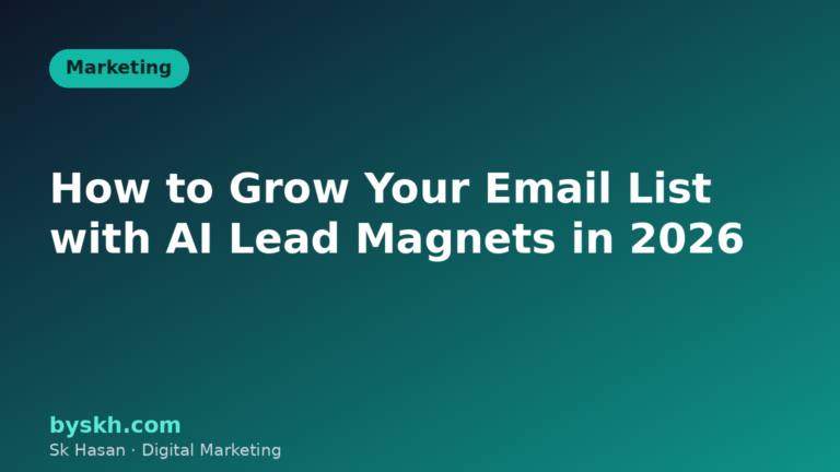 AI lead magnets to grow an email list - flat marketing illustration