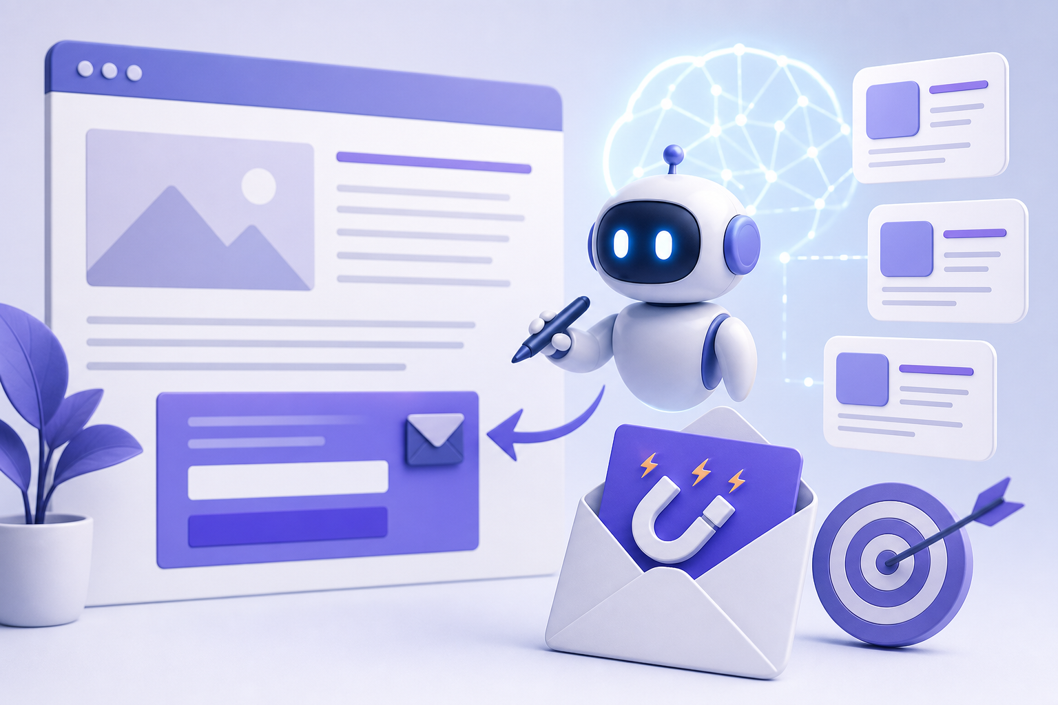 How to Grow Your Email List with AI Lead Magnets in 2026 - Writing Opt-In Copy and Placement With AI - AI generated illustration
