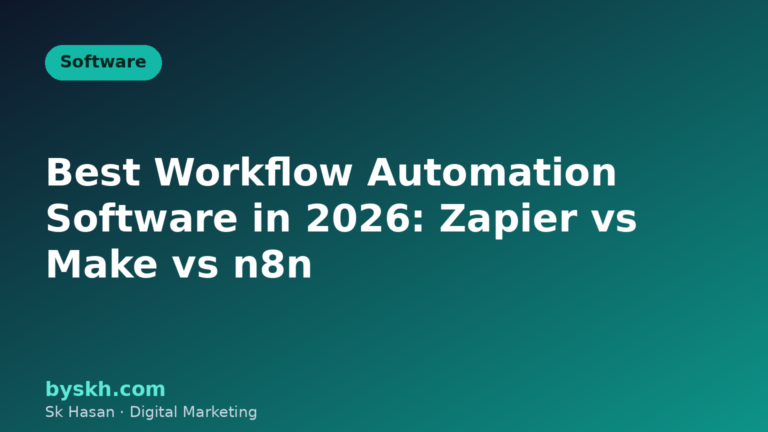 Flat illustration of workflow automation software connecting apps for small business