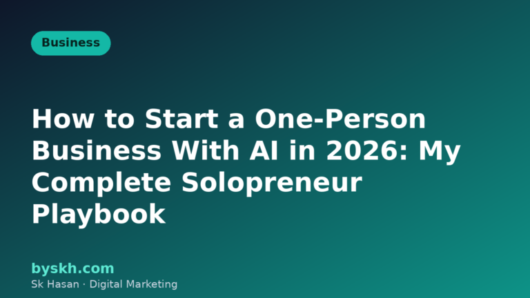 Illustration of a solo founder running a one-person business with AI assistants