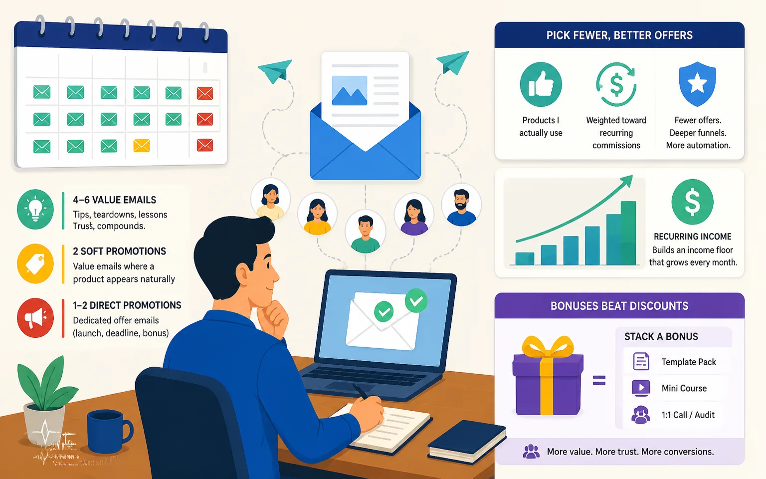 Step Four: Promote Without Burning Your List - illustration from Affiliate Email Marketing: How I Turn Subscribers Into Stead