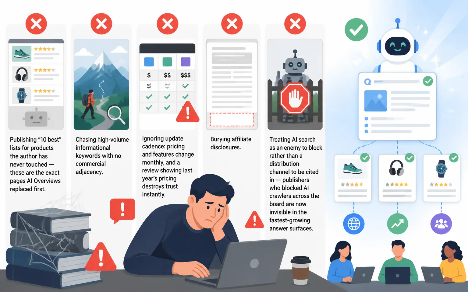 Mistakes I See Affiliate Sites Still Making - illustration from Affiliate SEO in 2026: How I Rank and Earn When AI Search Kee