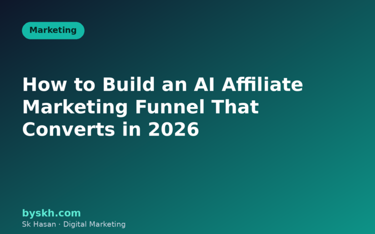 AI affiliate marketing funnel illustration showing traffic, email capture and conversion stages
