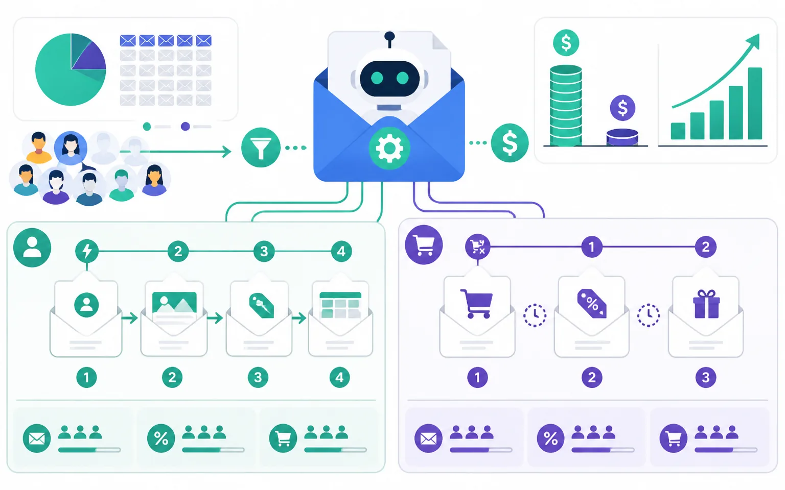 The Automated Flows That Drive Real Revenue - illustration from AI Email Segmentation & Automation Guide
