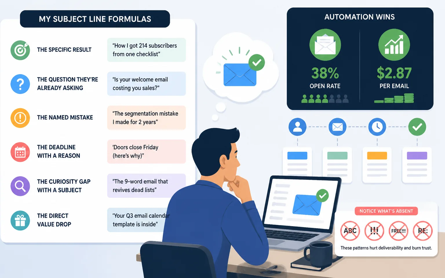 My Subject Line Formulas That Keep Working - illustration from AI Email Subject Lines: How I Write Openers People Actually Cl