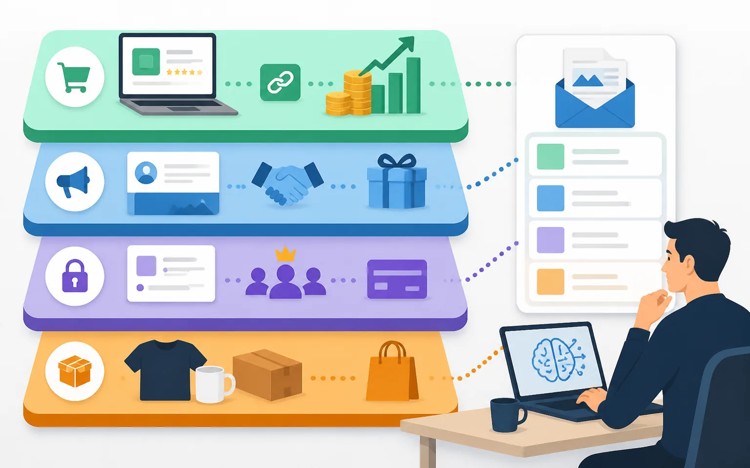 Step Four: The Four Monetization Layers I Stack - illustration from How I Use AI to Build and Monetize a Profitable Email New