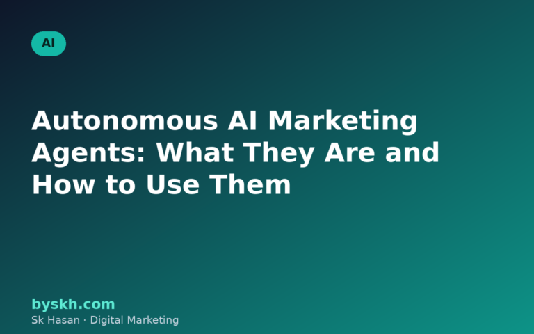 Autonomous AI marketing agents illustration for byskh.com AI category
