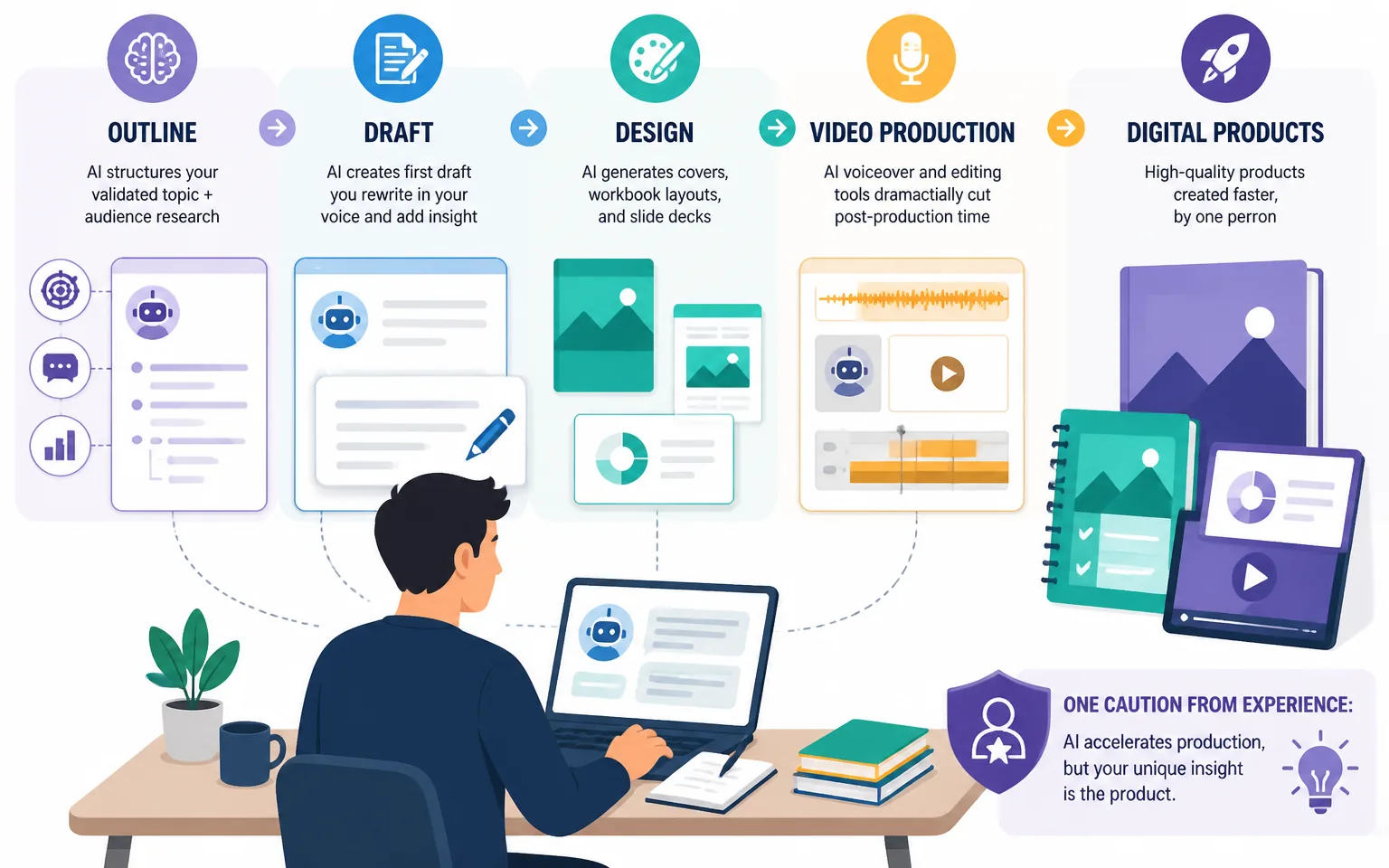 Step Two: Build the Product (With AI Doing the Heavy Lifting) - illustration from How to Create and Sell Digital Products in