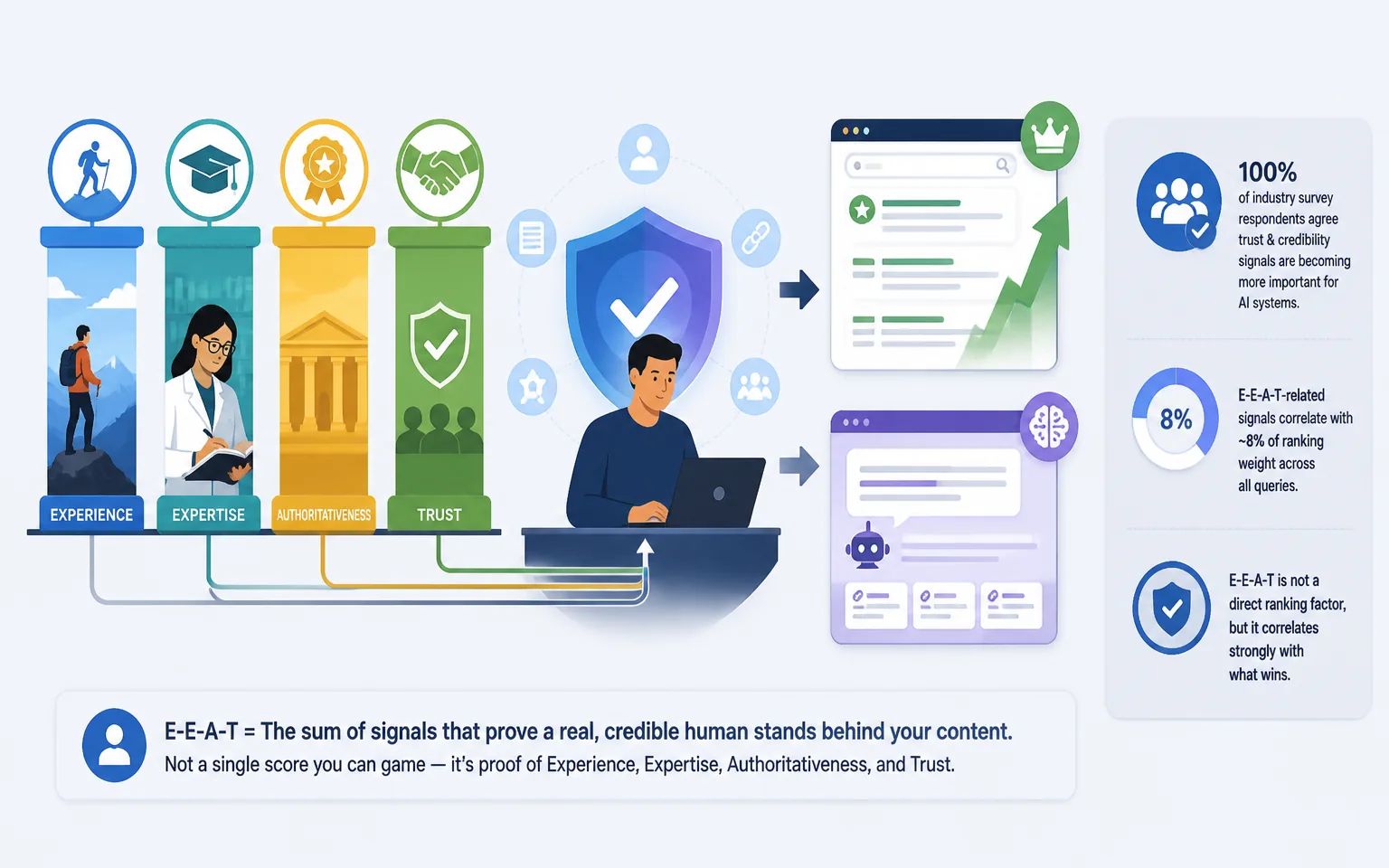 What E-E-A-T Really Means for SEO in 2026 - illustration from E-E-A-T for SEO: How to Build Trust Signals That Win Rankings a
