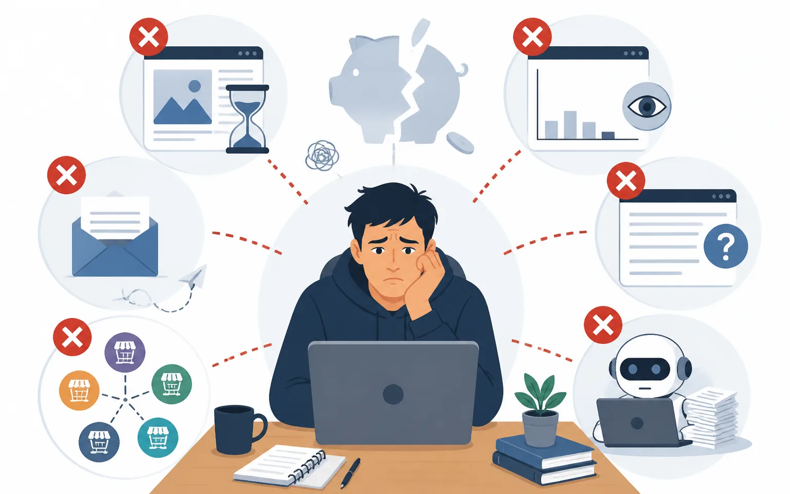 The Mistakes That Keep Blogs Broke - illustration from How to Monetize a Blog in 2026: My Realistic Playbook From First Post 