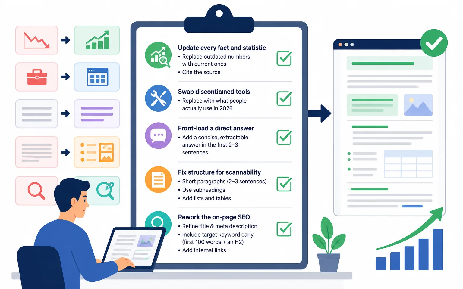 Step Three: Execute the Refresh - illustration from How to Refresh Old Blog Posts in 2026: My Content-Refresh System for More