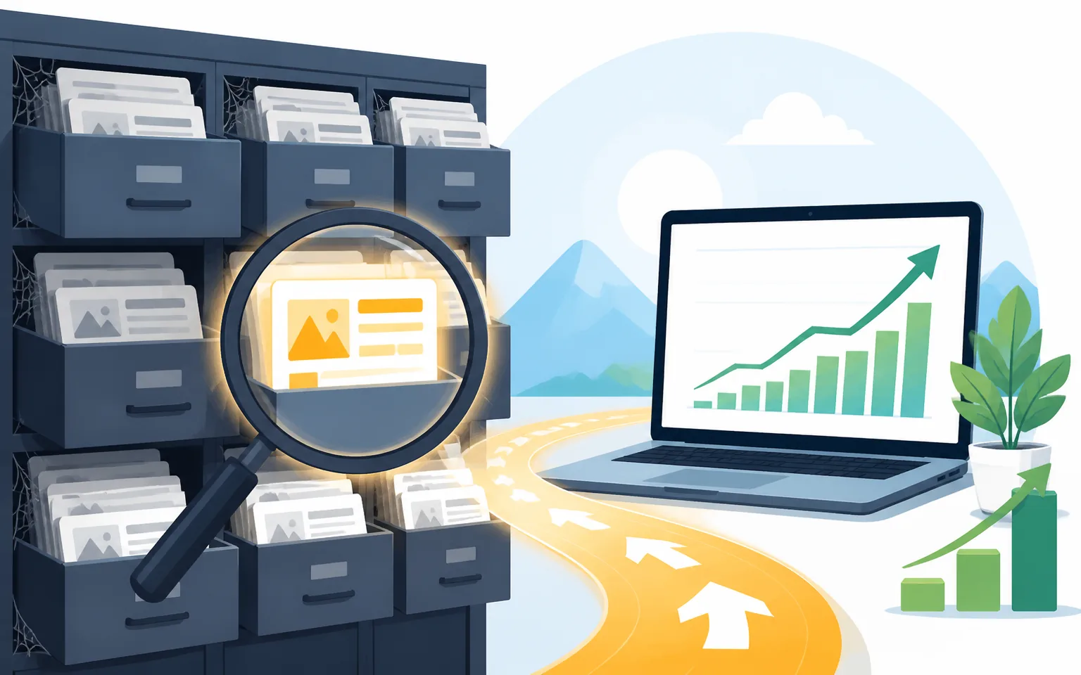 Why Your Best Traffic Opportunity Is Already Sitting in Your Archive - illustration from How to Refresh Old Blog Posts in 202