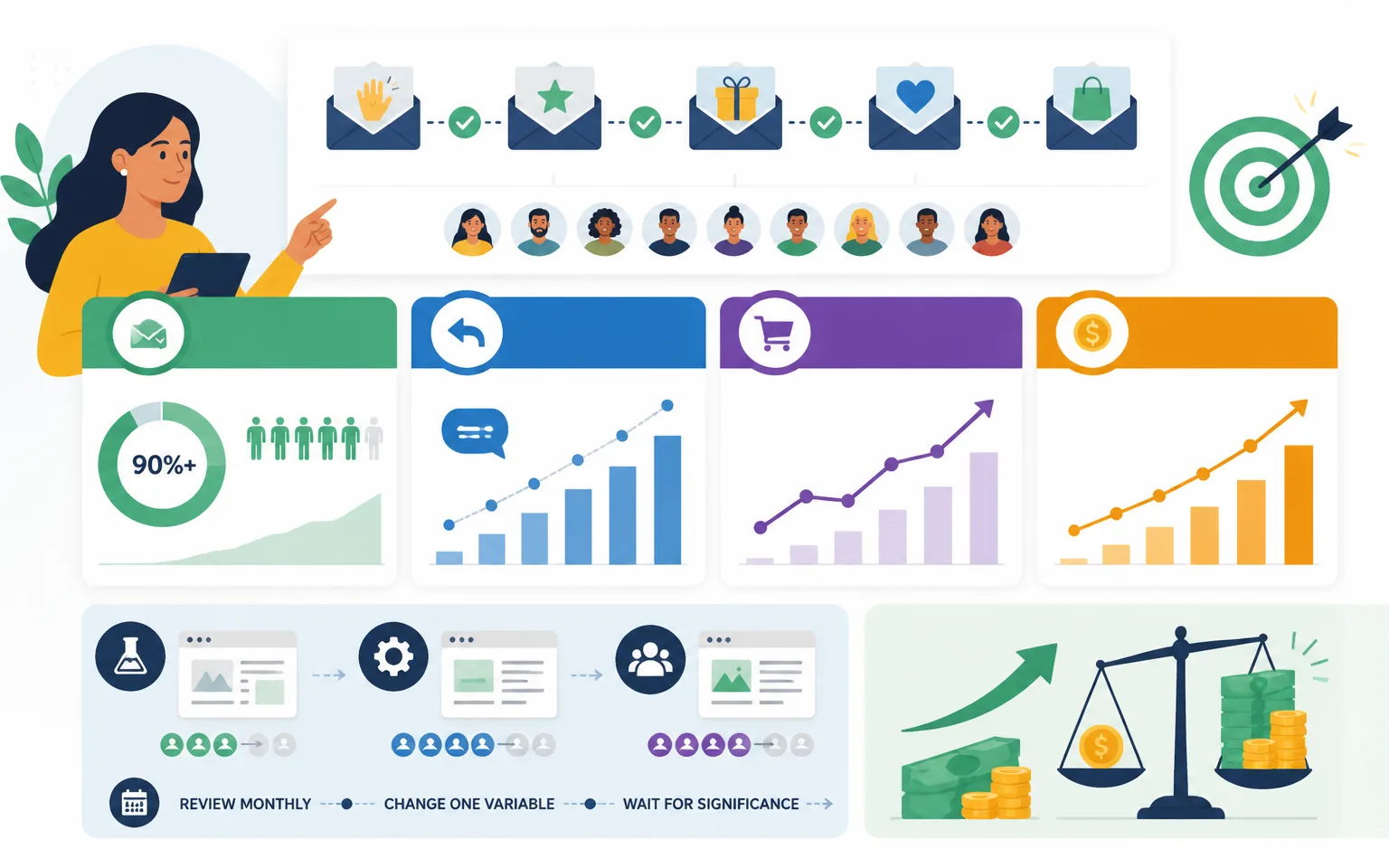 The Metrics That Actually Matter - illustration from Welcome Email Sequence: The Complete Guide to Converting New Subscribers