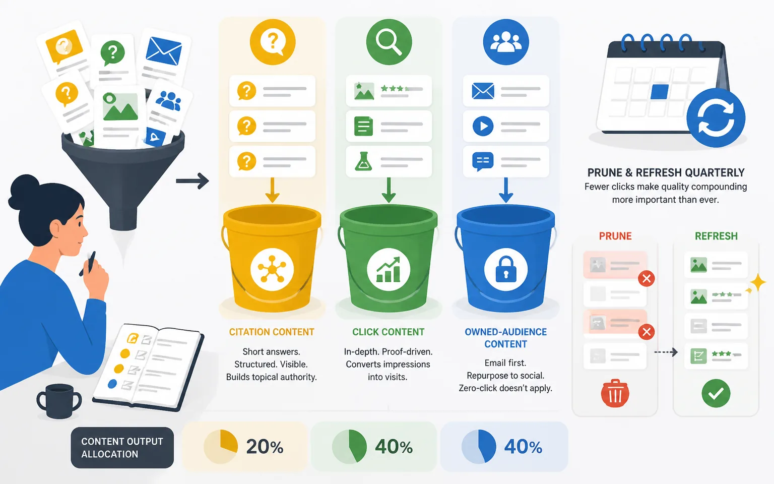 Strategy Five: Rebalance Your Content Portfolio - illustration from Zero-Click Search Survival Guide: How I Keep Winning Traf