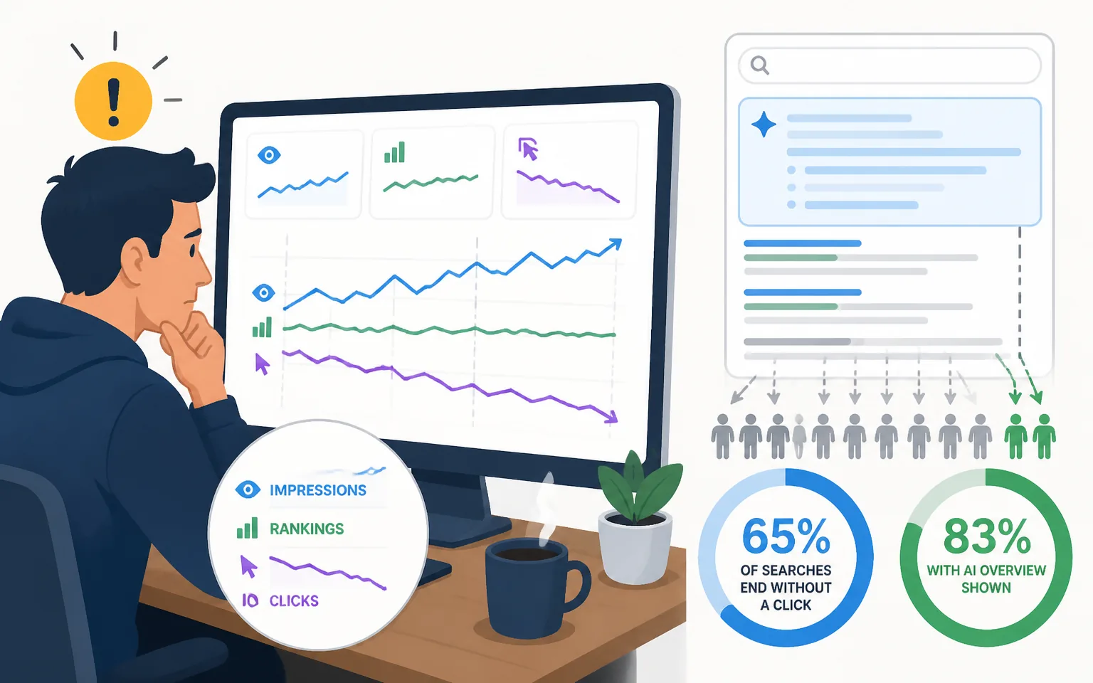 The Day I Realized Most of My Google Traffic Was Never Coming Back - illustration from Zero-Click Search Survival Guide: How 