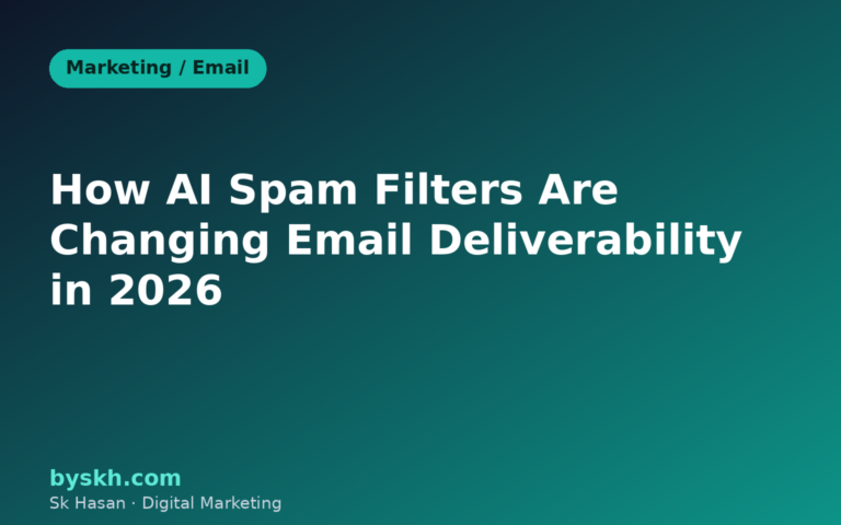 Flat vector illustration of AI-powered email spam filtering and deliverability with envelope, shield, and neural network motifs